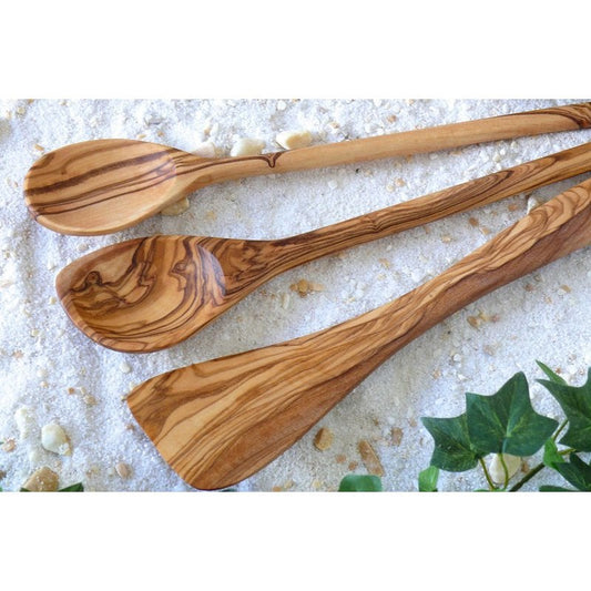 Set de 5 spatules sans trous, cuillères rondes + carrées, couverts à salade 30 cm