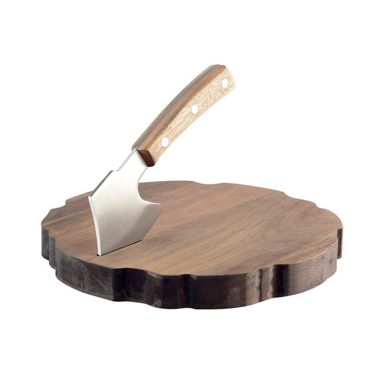 Plateau à fromage avec hache en acacia