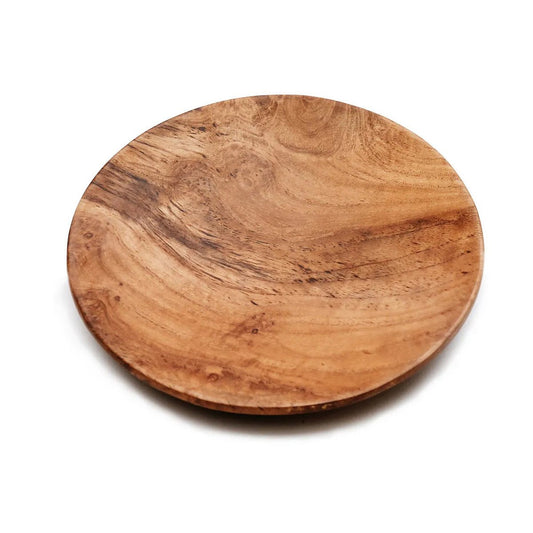 Assiette ronde en racine de teck - M