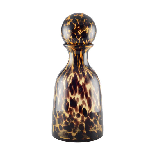 Carafe en verre marron avec bouchon 14x14x32.5cm